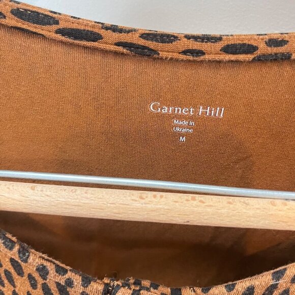 Garnet Hill Womens Leopard Print tencel & Spandex Dress With Belt & Button -Sz M - Picture 5 of 8